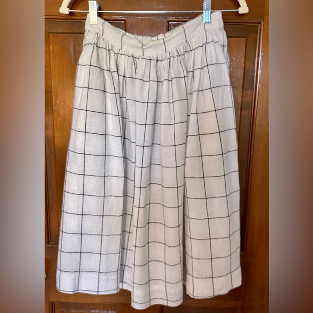 notPERFECTLINEN White Black Check 1950s City Skirt Size Medium